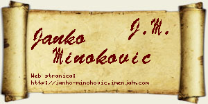 Janko Minoković vizit kartica